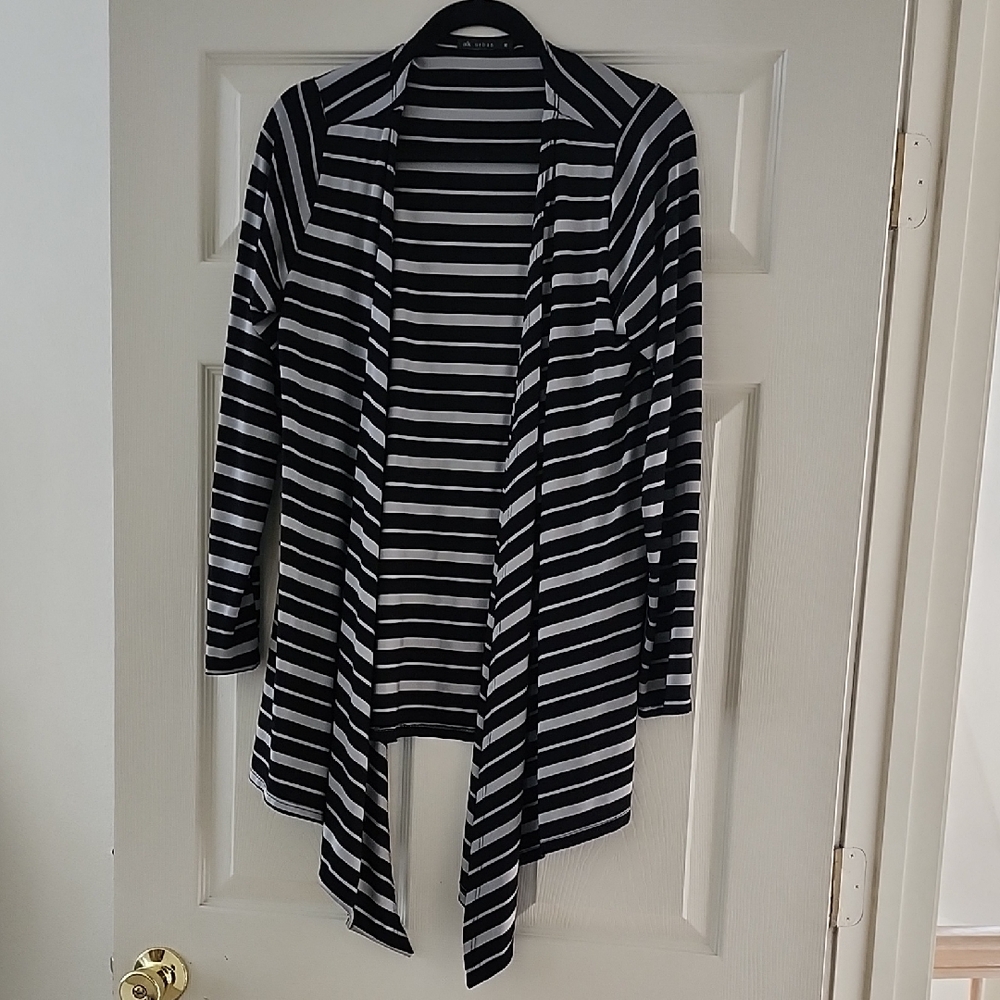 AK Urban M Black and Silver Striped Cardigan
